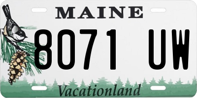 ME license plate 8071UW