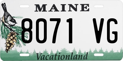 ME license plate 8071VG