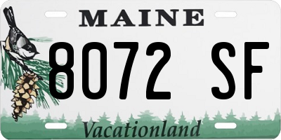 ME license plate 8072SF