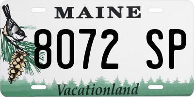 ME license plate 8072SP