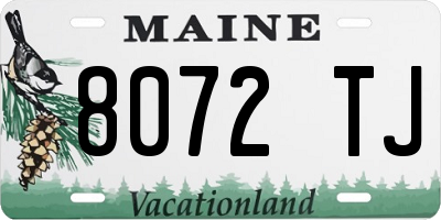 ME license plate 8072TJ