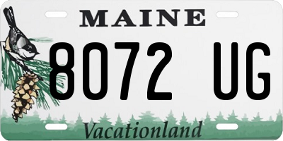 ME license plate 8072UG