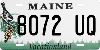 ME license plate 8072UQ