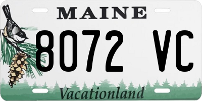 ME license plate 8072VC