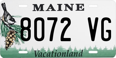 ME license plate 8072VG