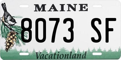ME license plate 8073SF