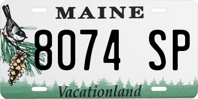 ME license plate 8074SP