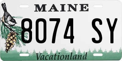 ME license plate 8074SY