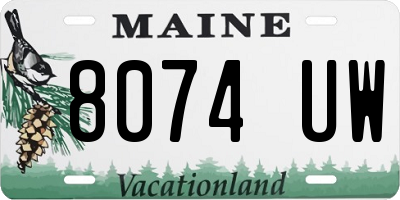 ME license plate 8074UW