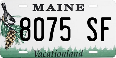 ME license plate 8075SF