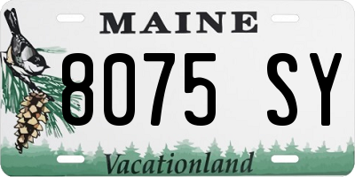 ME license plate 8075SY
