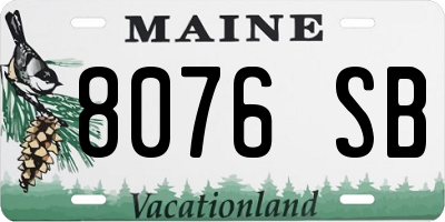 ME license plate 8076SB