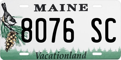 ME license plate 8076SC