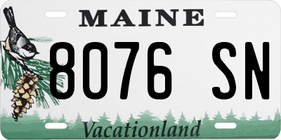 ME license plate 8076SN