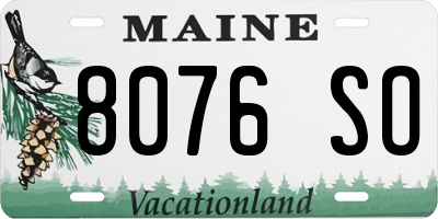 ME license plate 8076SO