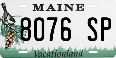 ME license plate 8076SP