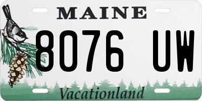 ME license plate 8076UW