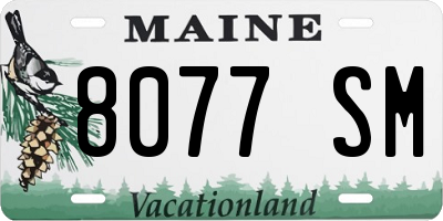 ME license plate 8077SM