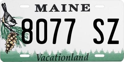 ME license plate 8077SZ