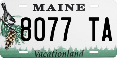 ME license plate 8077TA