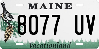 ME license plate 8077UV