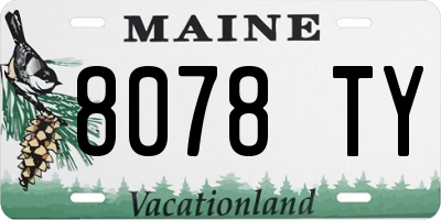 ME license plate 8078TY