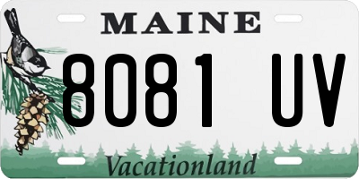 ME license plate 8081UV