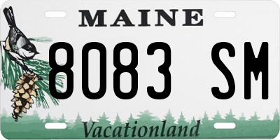 ME license plate 8083SM