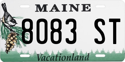 ME license plate 8083ST