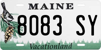 ME license plate 8083SY