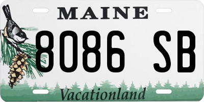 ME license plate 8086SB