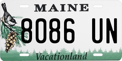 ME license plate 8086UN