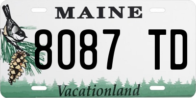 ME license plate 8087TD