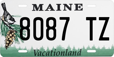 ME license plate 8087TZ