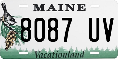 ME license plate 8087UV