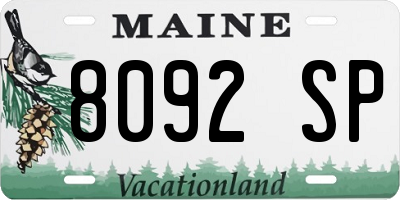 ME license plate 8092SP