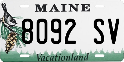 ME license plate 8092SV