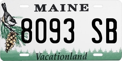 ME license plate 8093SB