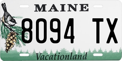 ME license plate 8094TX