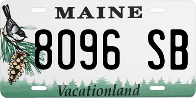 ME license plate 8096SB