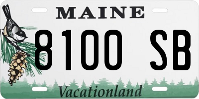 ME license plate 8100SB