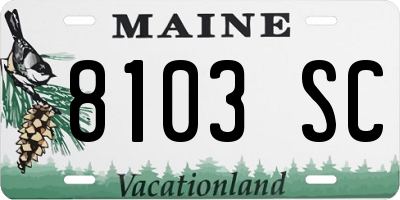 ME license plate 8103SC