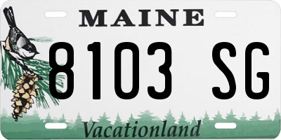 ME license plate 8103SG