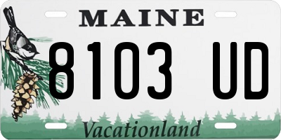 ME license plate 8103UD