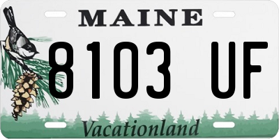 ME license plate 8103UF