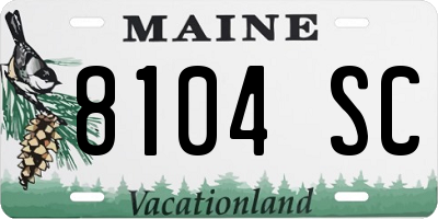 ME license plate 8104SC