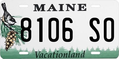 ME license plate 8106SO