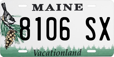 ME license plate 8106SX