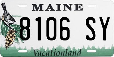 ME license plate 8106SY