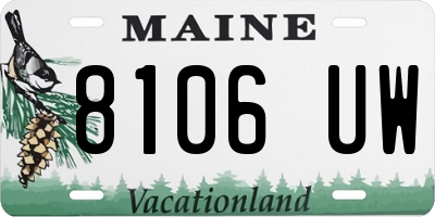 ME license plate 8106UW